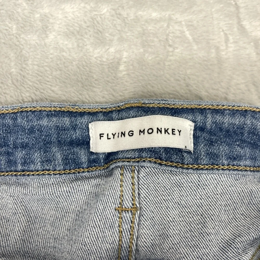 Flying Monkey Jeans Mens‎ 31 (31x33) Blue Denim Distressed Straight Leg Outdoor